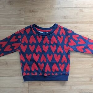 Old Navy Kids Red Heart Pattern Sweatshirt